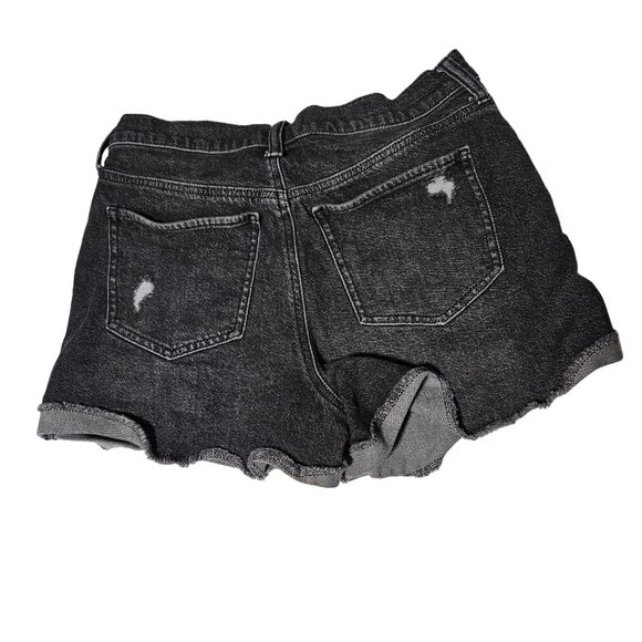 SO High Rise Mom Short Jean Shorts Womens Size 11 Dark Wash Ripped Denim Juniors - Picture 2 of 4